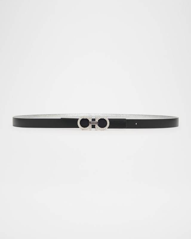 Reversible Metallic Calfskin Leather Belt